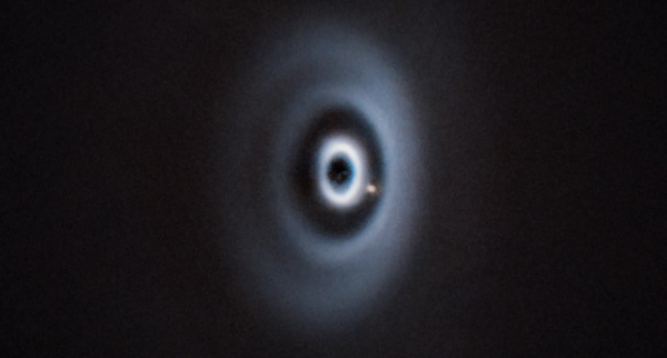 A young planet has been spotted eating gas and dust from around its star