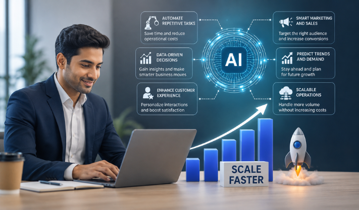 How Can Businesses and Startups Use AI to Scale Faster?